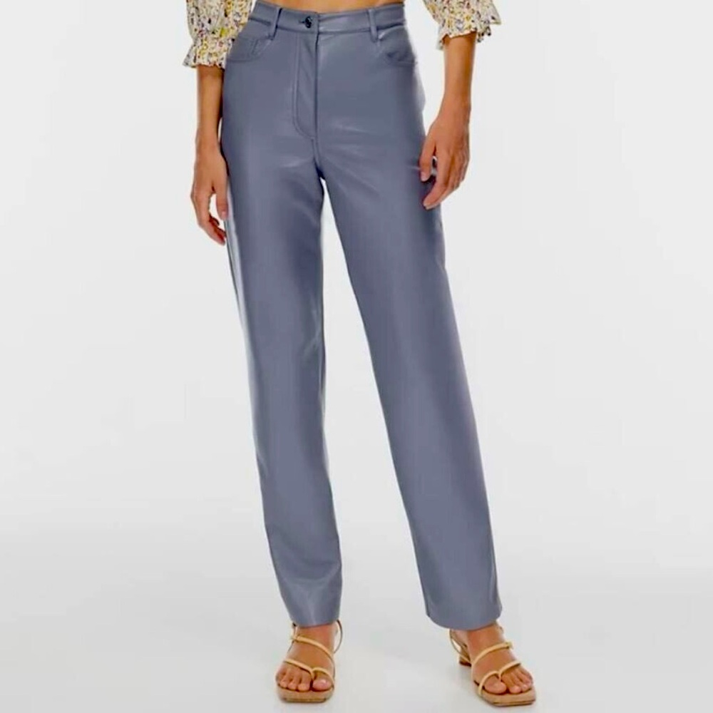 Aritzia Wilfred Melina Straight Leg High Waist Rise Vegan Leather Pants (viral)